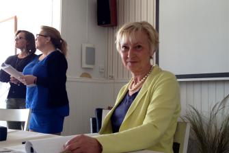 <p>Hedersmedlem Sonja Nilsson var Fullmäktigemötets ordförande 2014.</p>
